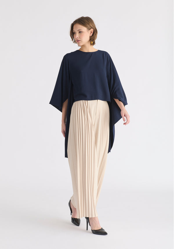 Paisie Round Neck Cape Top