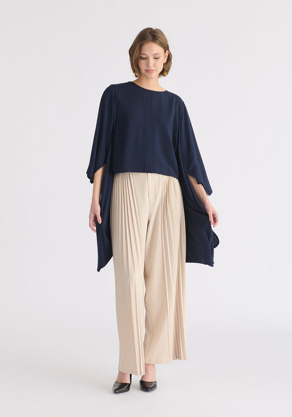 Paisie Round Neck Cape Top
