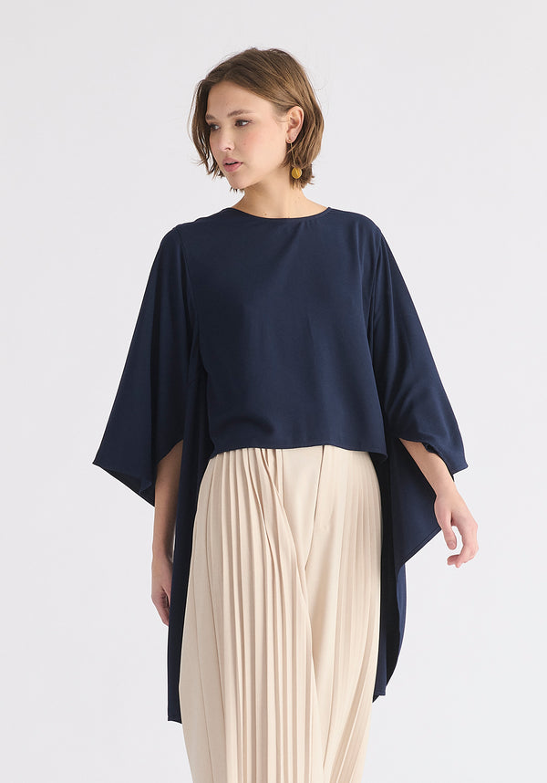 paisie Round Neck Cape Top