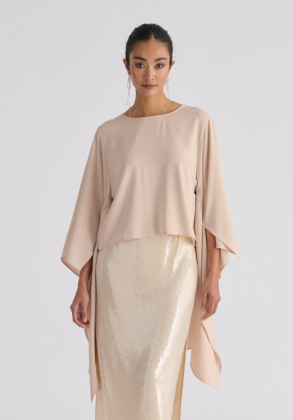 Paisie Round Neck Cape Top