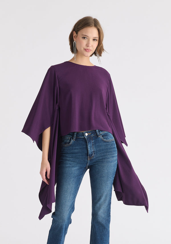 paisie Round Neck Cape Top