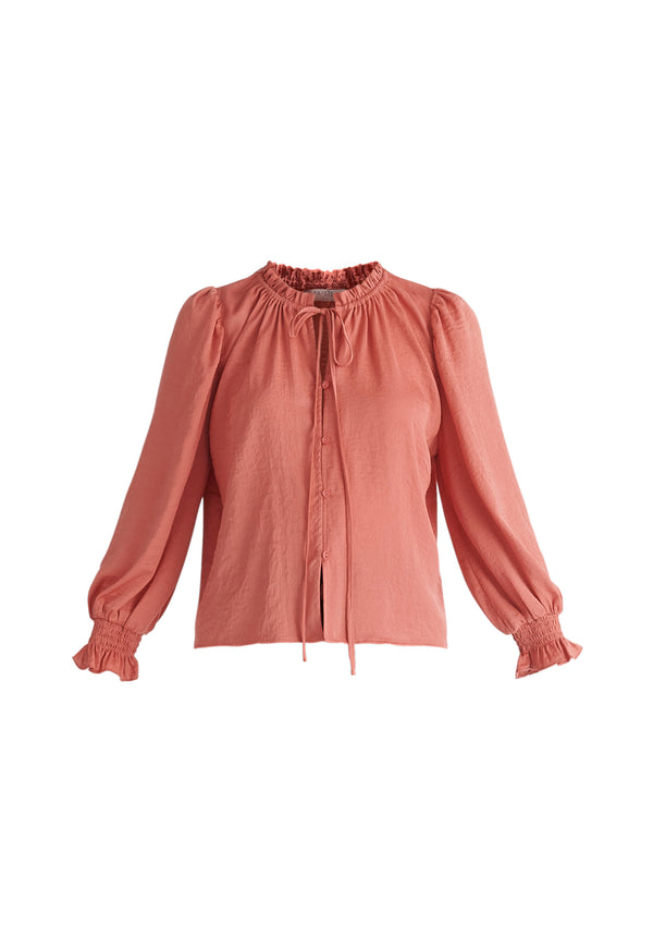 Paisie Ruched Collar Blouse