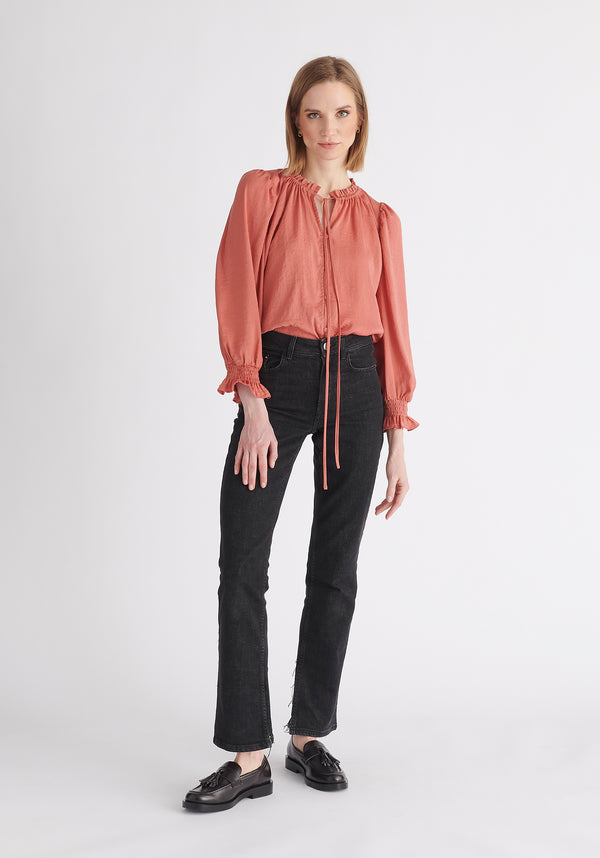 Paisie Ruched Collar Blouse