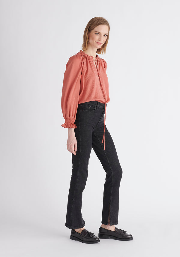 Paisie Ruched Collar Blouse