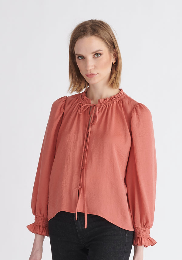 paisie Ruched Collar Blouse