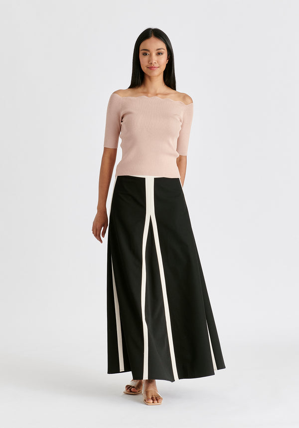 Paisie Scallop Neck Knit Top