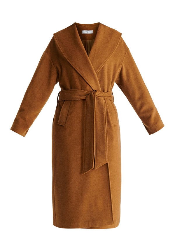 Paisie Shawl Collar Wool Coat With Belt