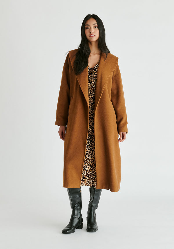 Paisie Shawl Collar Wool Coat With Belt