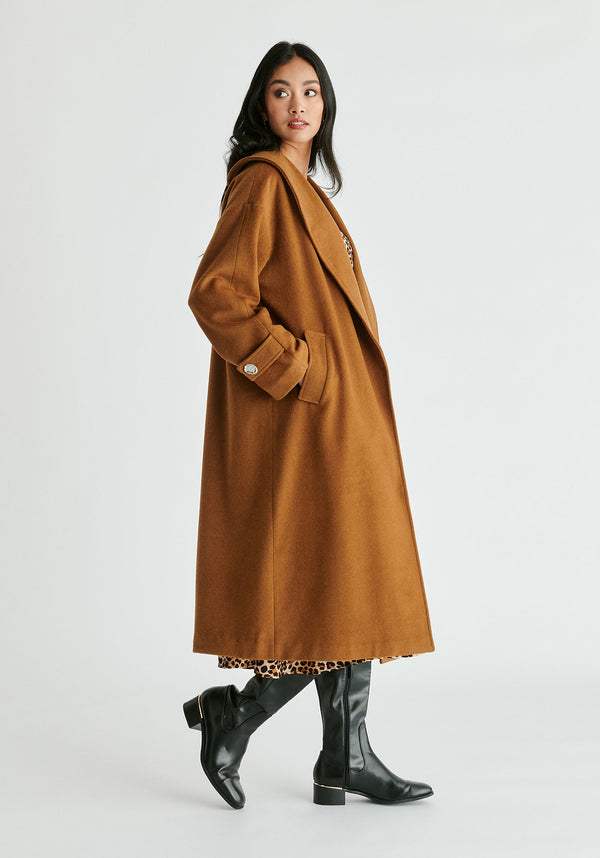 Paisie Shawl Collar Wool Coat With Belt