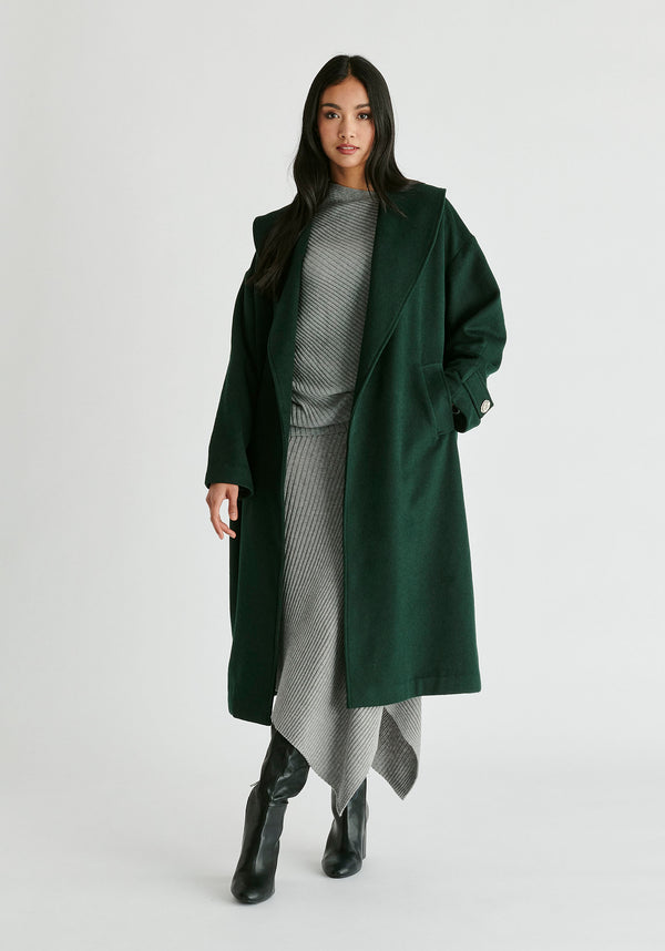 Paisie Shawl Collar Wool Coat With Belt