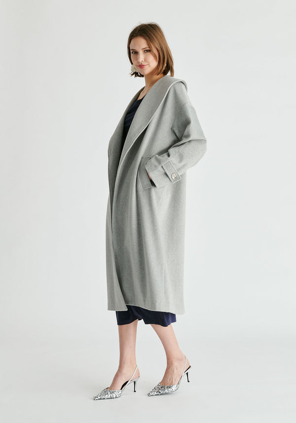 Paisie Shawl Collar Wool Coat With Belt