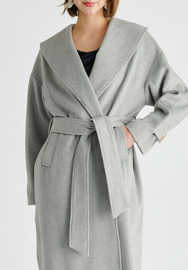 paisie Shawl Collar Wool Coat with Belt