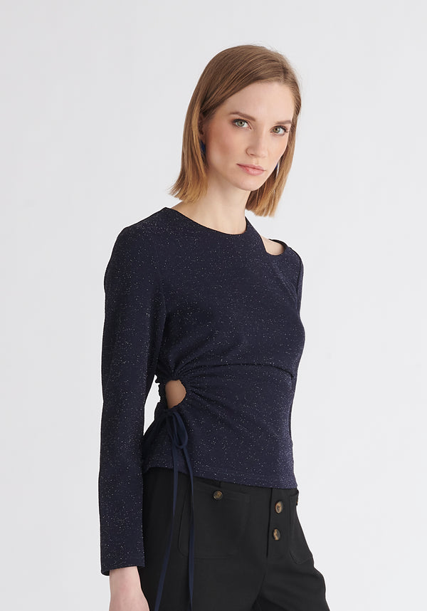 paisie Sparkly Cut Out Top