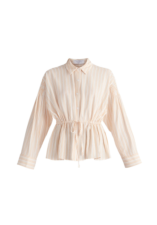 Paisie Striped Ruched Shirt