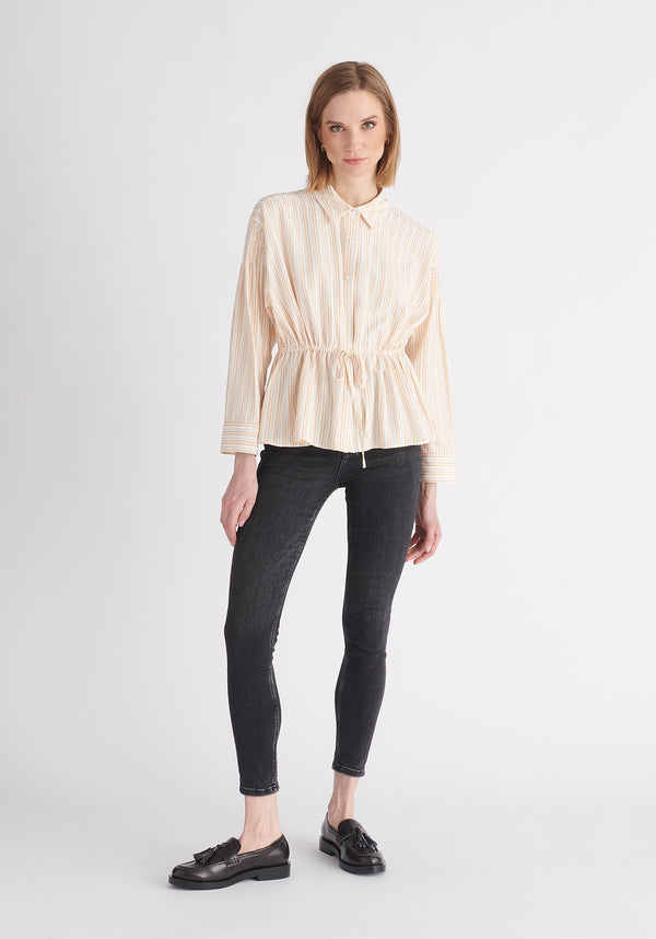 Paisie Striped Ruched Shirt