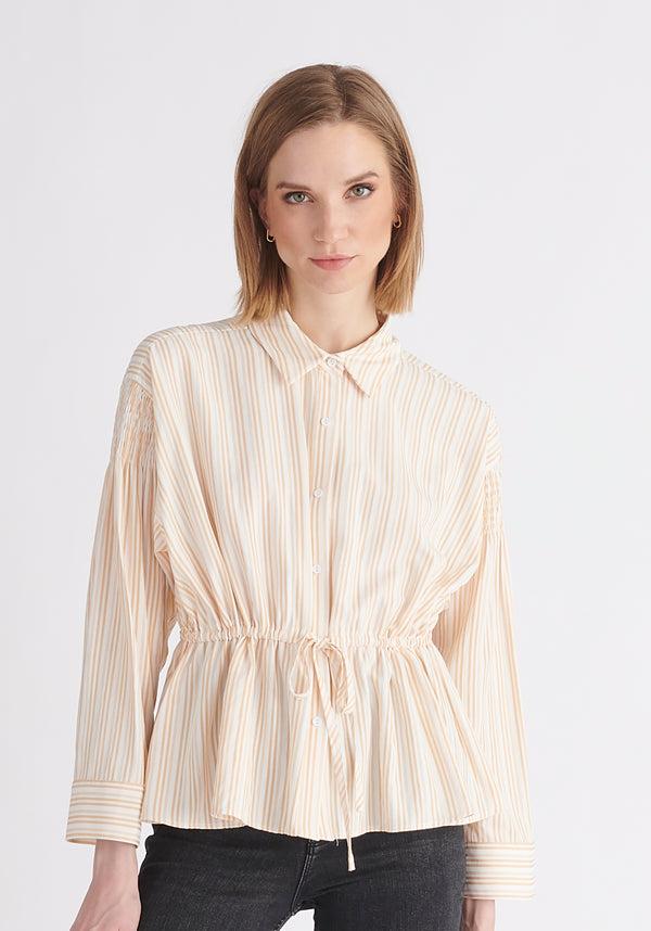 paisie Striped Ruched Shirt