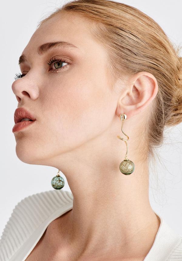 Paisie Swirl Sphere Earrings