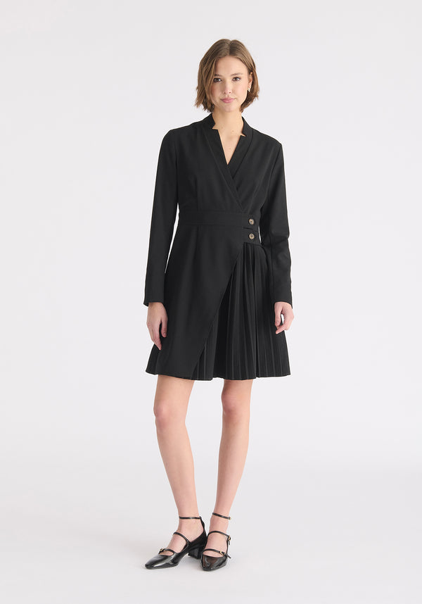 paisie Tailored Blazer Dress with Pleated Skirt