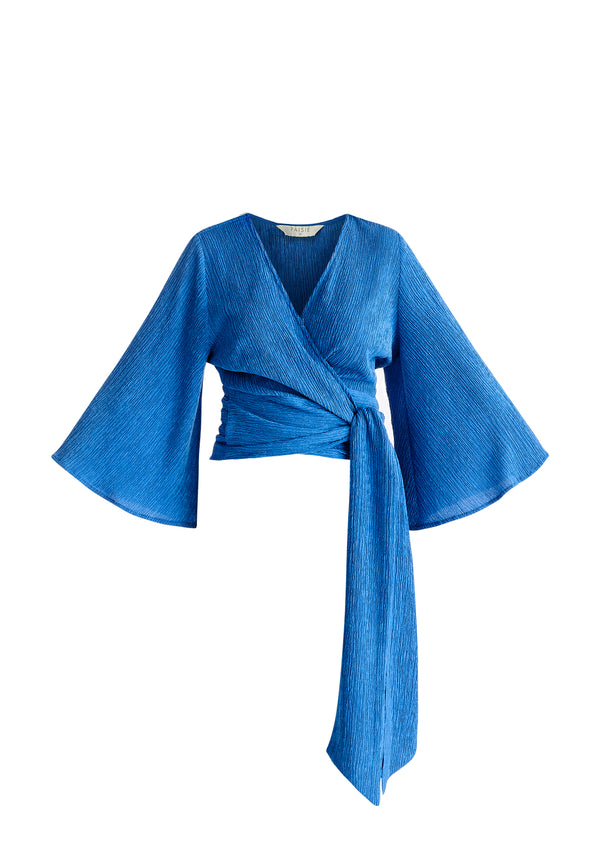 Paisie Textured Wrap Kimono Blouse