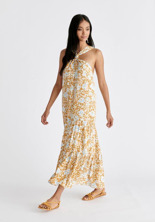 Paisie Tiered Halterneck Maxi Dress