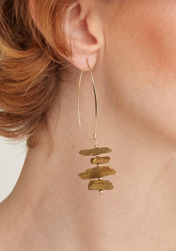 paisie Tiered Rock Earrings