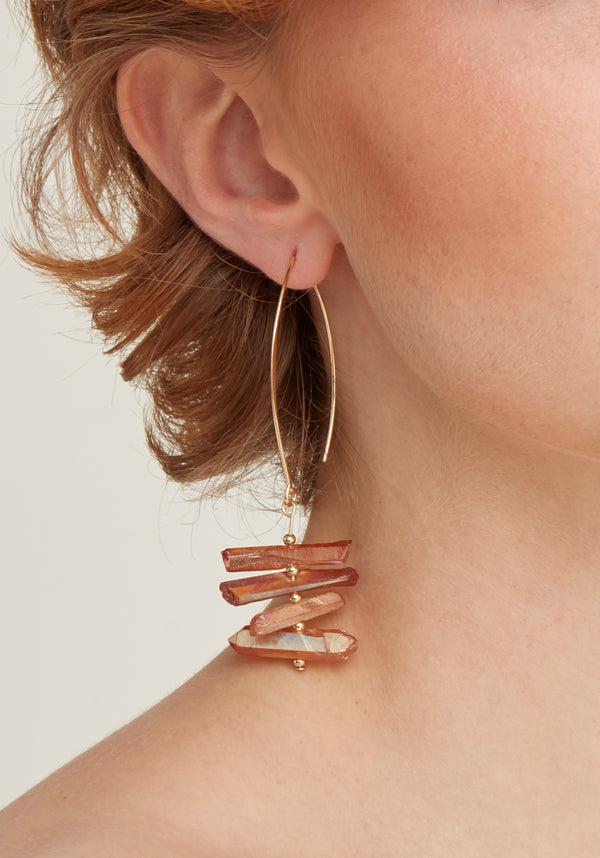 paisie Tiered Rock Earrings