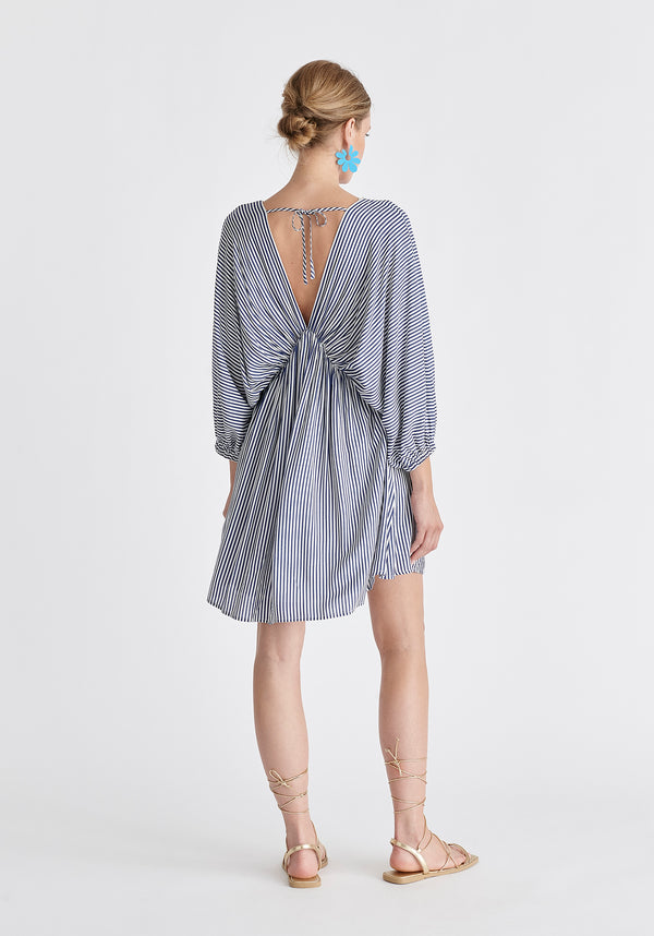 Paisie V-Neck Balloon Sleeve Dress