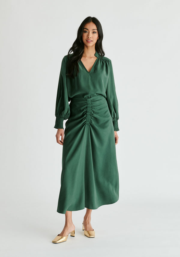 Paisie V-Neck Blouse With Gathered Detail