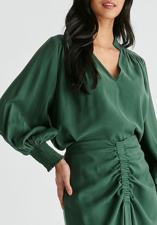 paisie V-Neck Blouse with Gathered Detail