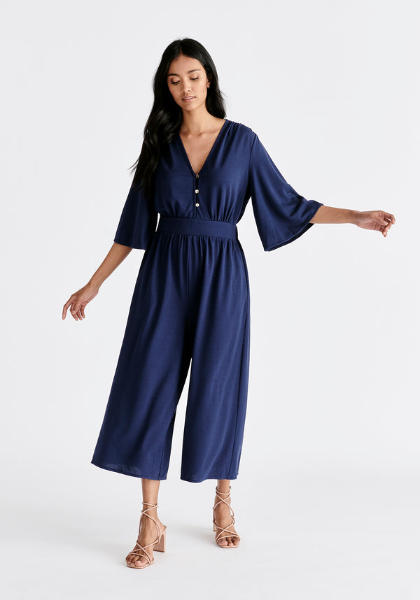 Paisie V-Neck Culotte Jumpsuit