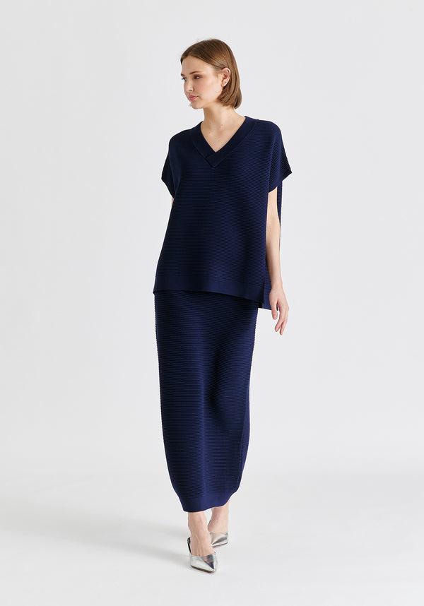 Paisie V-Neck Sleeveless Ribbed Jumper