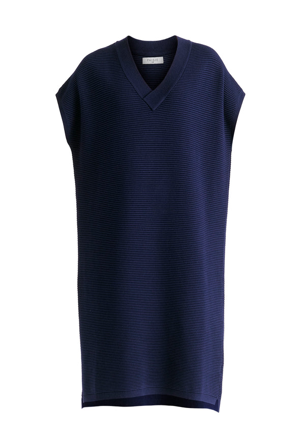 Paisie V-Neck Sleeveless Ribbed Jumper Dress