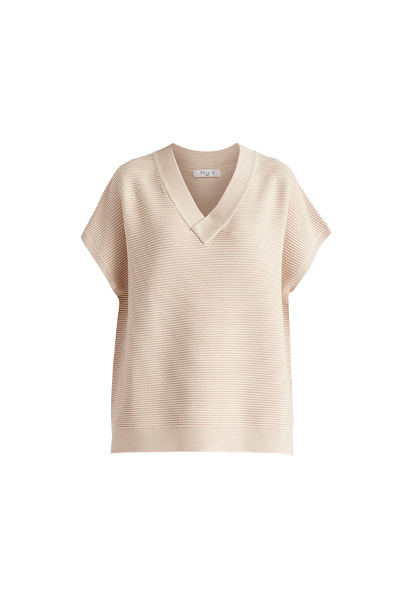 Paisie V-Neck Sleeveless Ribbed Jumper