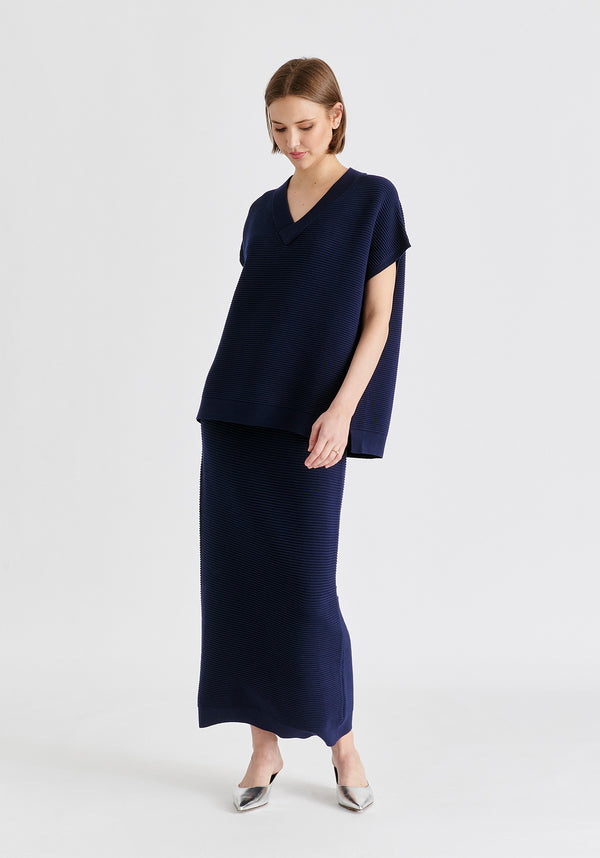 paisie V-Neck Sleeveless Ribbed Jumper