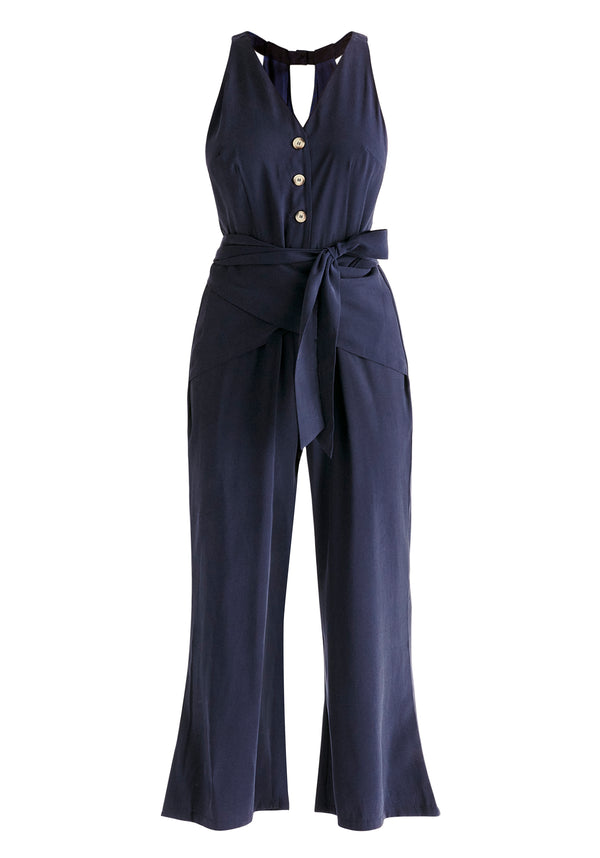 Paisie Waist Tie Jumpsuit