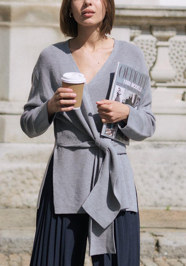 Paisie Wrap Side Tie Knit Jumper