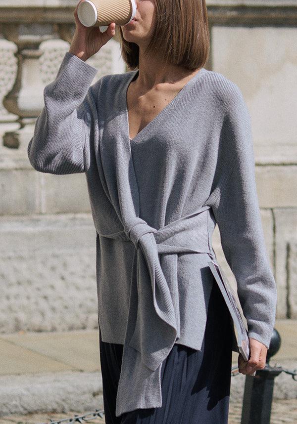 paisie Wrap Side Tie Knit Jumper