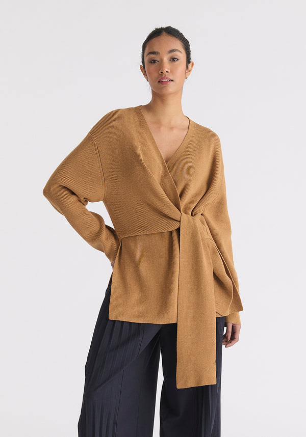 paisie Wrap Side Tie Knit Jumper