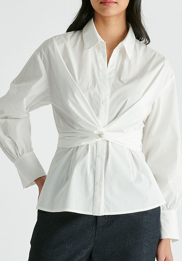paisie Wrap Tie Waist Shirt