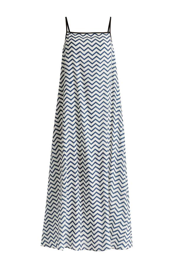 Paisie Spaghetti Strap Swing Dress In Zigzag Pattern