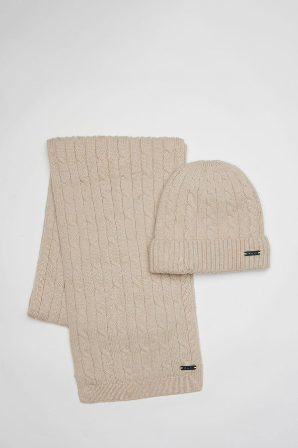 pajar canada Alma Women's Cable Knit Hat and Scarf Set