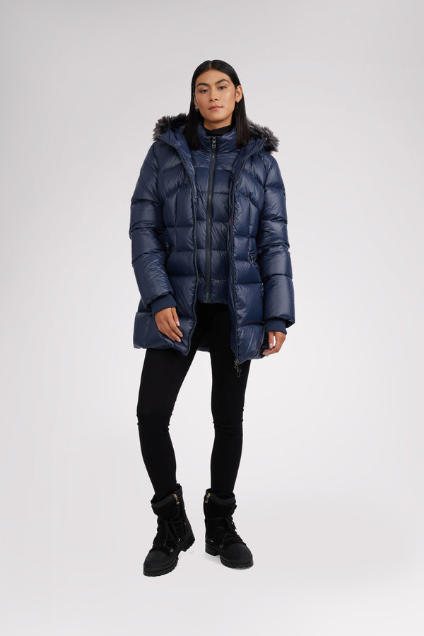 Pajar Canada Ares Women's Puffer Jacket W/Faux Fur Trim