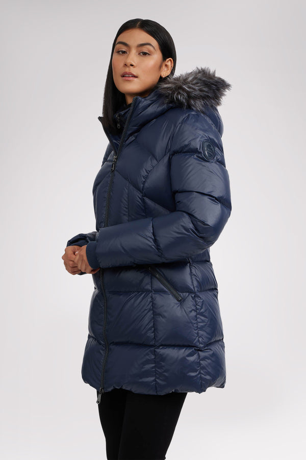 Pajar Canada Ares Women's Puffer Jacket W/Faux Fur Trim