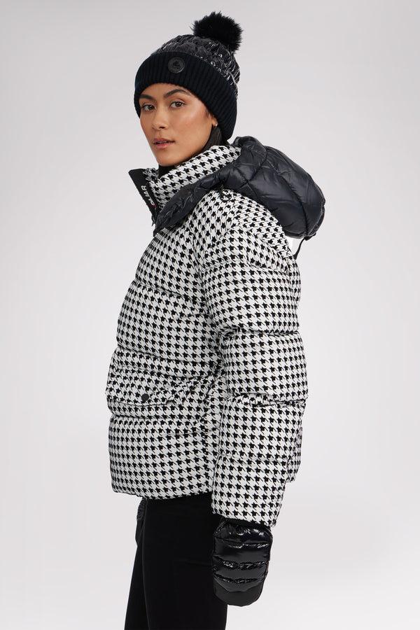 Pajar Canada Ascella Women's Boxy Fit Houndstooth Short Puffer Jacket