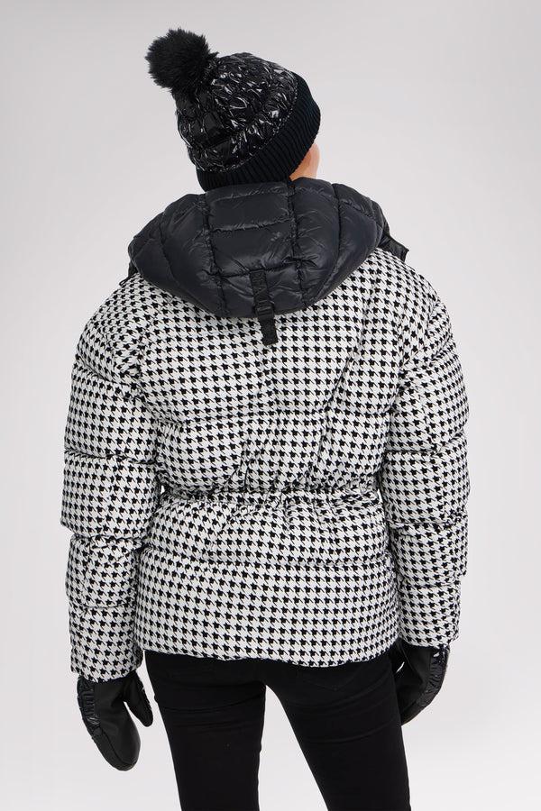 Pajar Canada Ascella Women's Boxy Fit Houndstooth Short Puffer Jacket
