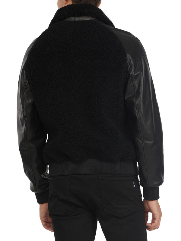Pajar Canada Campbell Men's Shearling And Leather Varsity Jacket