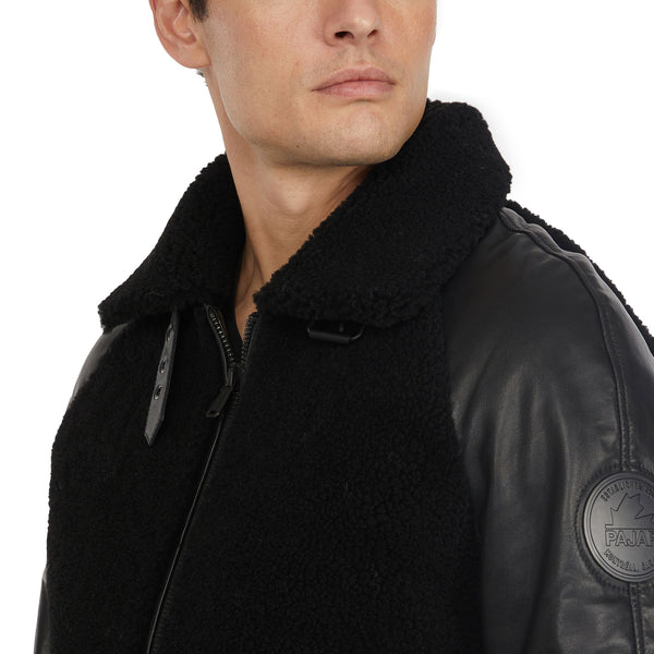 Pajar Canada Campbell Men's Shearling And Leather Varsity Jacket