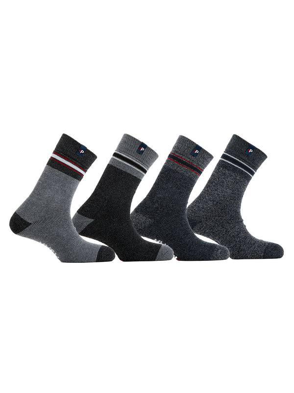 pajar canada Men's 4-Pack Full Cushion Thermal Crew Socks