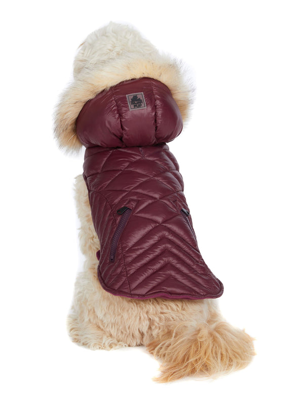 Pajar Canada Zola Jacket For Dogs W/Faux Fur Trim
