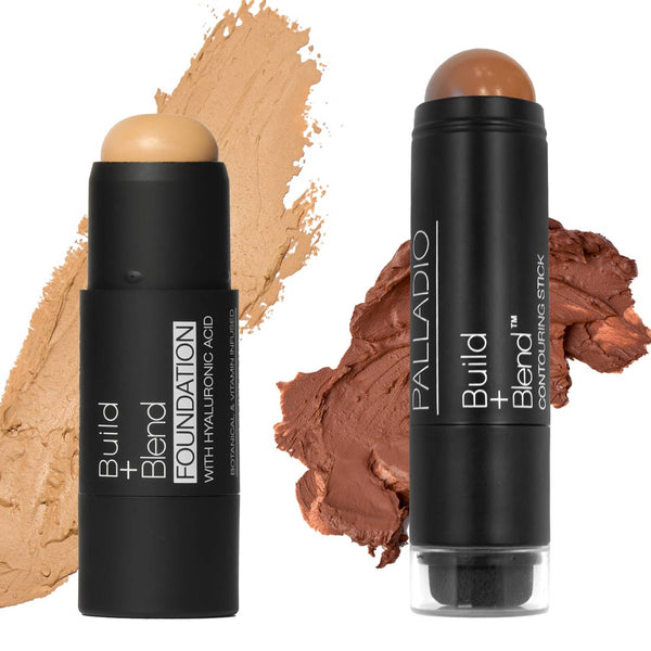 Palladio BUILD + BLEND FOUNDATION + CONTOUR BUNDLE Natural Beige - Amber Rose